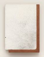 John Latham. 1 Second Drawing, 1971. Spray gun on primed wood, 33.2 x 22.8 cm (13 1/8 x 9 in). Private collection, London. Courtesy John Latham Estate and Lisson Gallery.