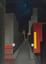 George Ault. New Moon, New York, 1945. Oil on canvas, 71.1 x 50.8 cm. The Museum of Modern Art, New York. Gift of Mr. and Mrs. Leslie Ault.