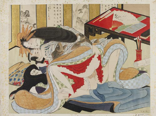 Unknown artist. Woman wearing red garment. Album of Japanese woodblock prints. Courtesy of the Victoria & Albert Museum, London © V&A Images/Victoria and Albert Museum, London
