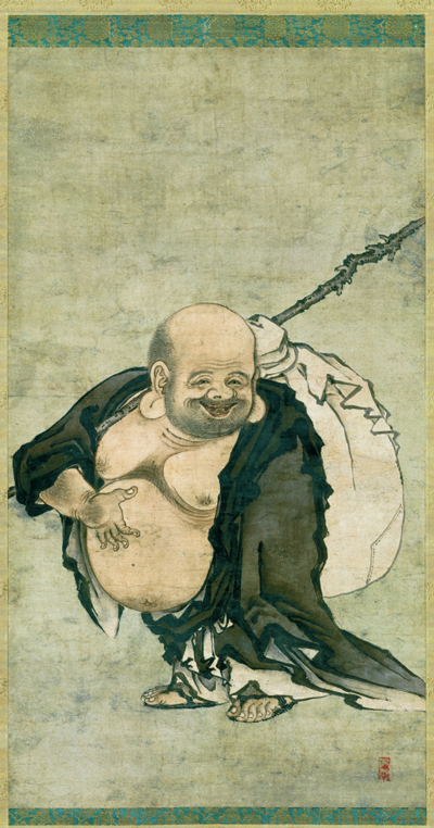 <em>Hotei</em>. Kano Masanobu (1434–1530). Japanese, Muromachi period (1392–1573), late 15th–early 16th c. Hanging scroll, ink and light colors on paper; 81.5 x 44.8 cm. The John C. Weber Collection. © John Bigelow Taylor.