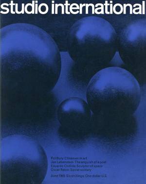 Studio International, June 1965, Volume 169 Number 866. Cover image: Pol Bury, 9 balls on a sloping plane 1964 (Detail). See page 239.