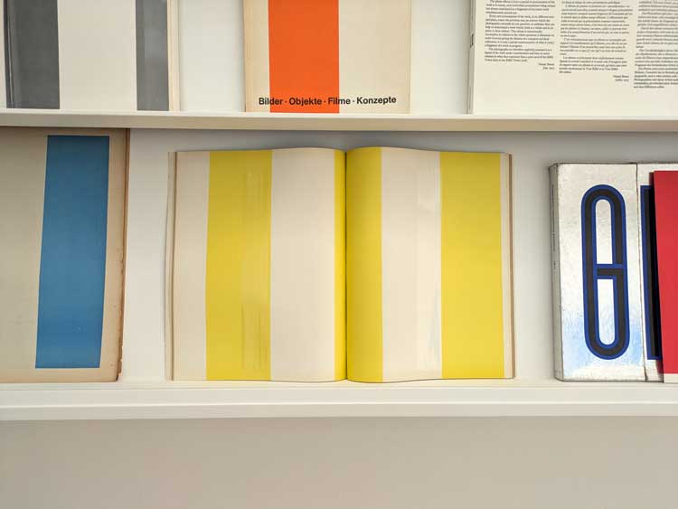 Daniel Buren, Studio International, July/August 1970. Installation view, Lisson, London, 2026. Photo: Tom Denman.