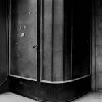 Becky Beasley. The Left Door / La Derniere Porte (Athens Archive), 2004/2005. Gloss fibre-based gelatin silver print, Archival linen tape, metal eylets, 120 x 120 cm (47.28 x 47.28 in). Courtesy: Laura Bartlett Gallery, London.