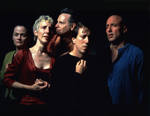 Bill Viola. <em>The Quintet of the Unseen</em>, 2000 (production still). 
        Video installation, colour video rear projection on screen mounted

        on wall. 
        Projected image size: 140 x 240 cm. 
      Photo: Kira Perov