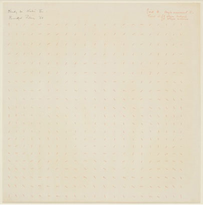 Bridget Riley. Study for static II, 1966. Pen on paper, heightened with gouache, 52 x 32 cm.