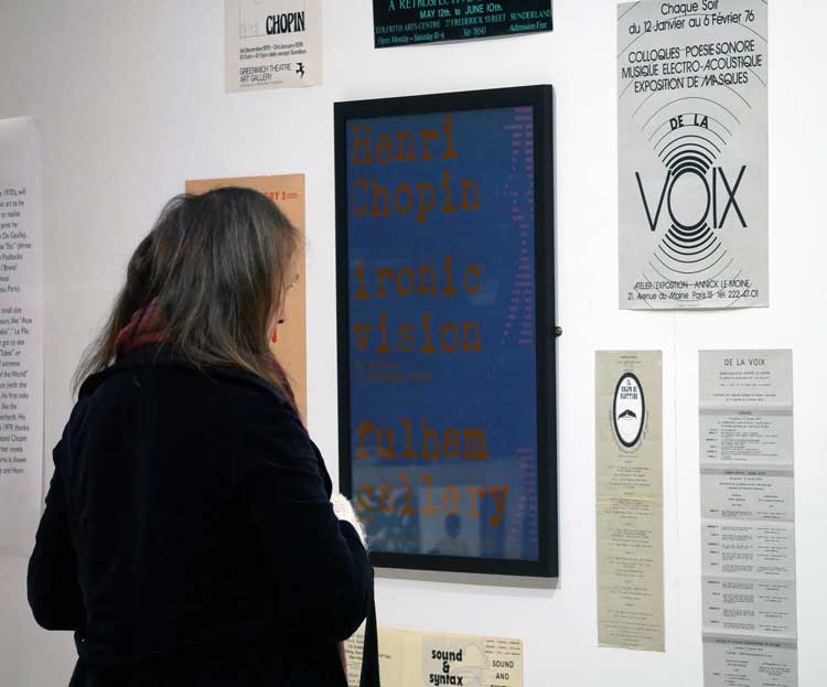 Henri Chopin: The (Almost) Complete Books, Zines and Multiples (1957-2007), installation view, the Leicester Gallery, De Montfort University, 27 November 2021 – 29 January 2022. Photo: Frédéric Acquaviva.