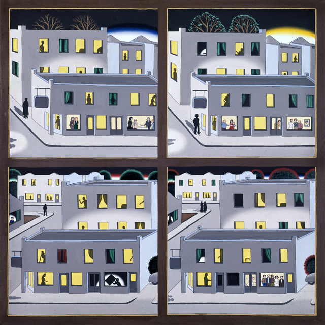 Roger Brown, The Four Seasons – A Benefit Painting of the Hyde Park Art Center, 1974. © The School of the Art Institute of Chicago and the Brown Family. Private collection, Courtesy McCormick Gallery, Chicago.
