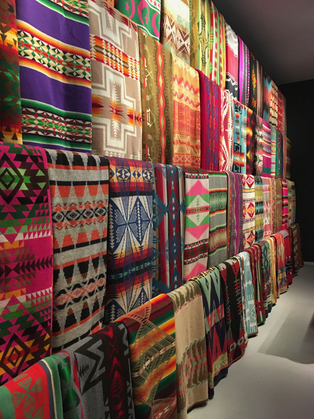 Dale Chihuly. Native American blankets, installation view, Groninger Museum. Photo: Veronica Simpson.