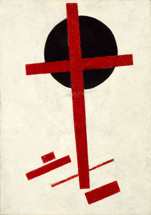 Kazimir Malevich. Mystic Suprematism (Red Cross on Black Circle), 1920-22. Oil on canvas, 72.5 x 51 cm. Stedelijk Museum Collection, Amsterdam.