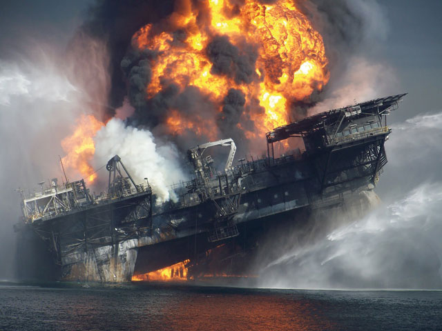 The British Petroleum Deepwater Horizon Oil Rig (April 2010). Photograph provided to The New York Times by a worker who asked not to be identified.