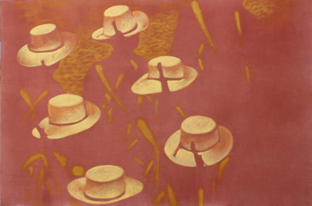Raúl Corrales. Sombreritos, La Habana, c1960. Pastel, 100 x 150 cm.