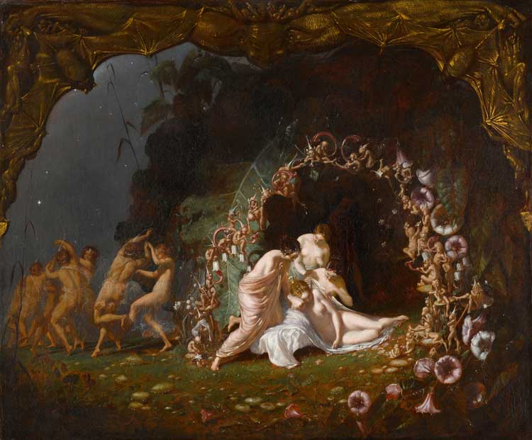 Richard Dadd, Titania Sleeping, 1841. Oil on canvas, 64.8 x 77.5 cm. Paris, Musée du Louvre, Department of Paintings. © GrandPalaisRmn (musée du Louvre) / Jean-Gilles Berizzi.