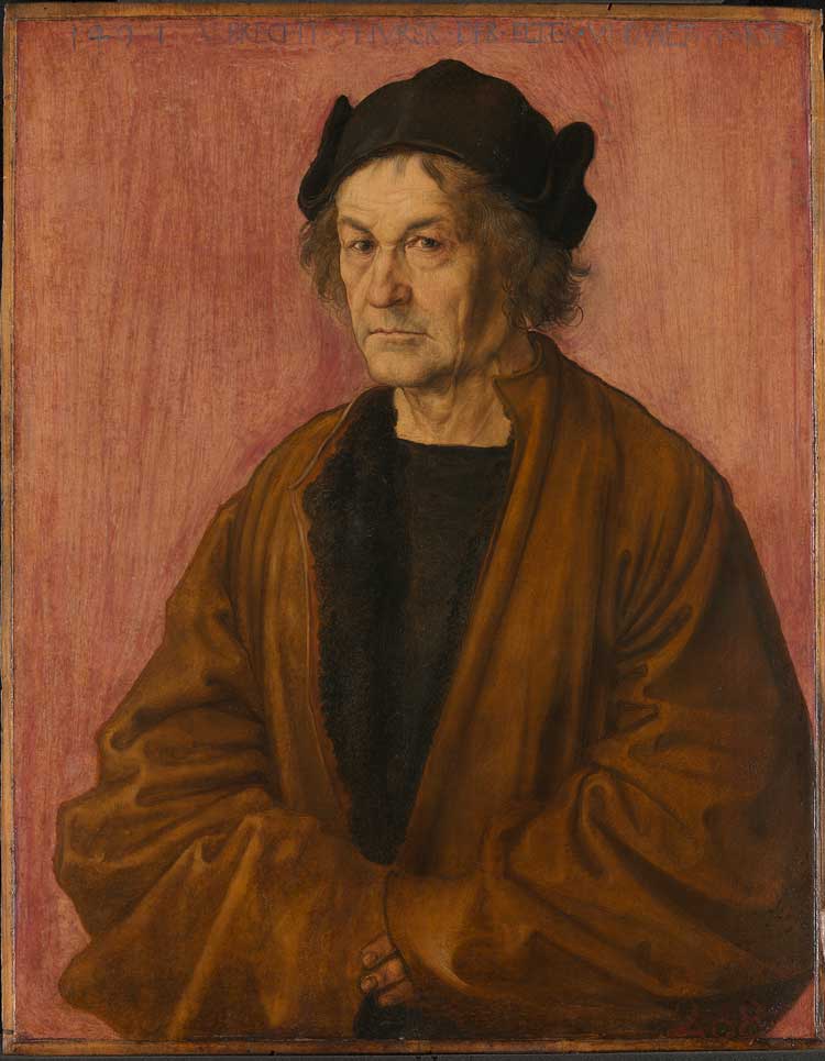 After Albrecht Dürer. The Painter’s Father, 1497. Oil on lime, 51 x 40.3 cm. © The National Gallery, London.