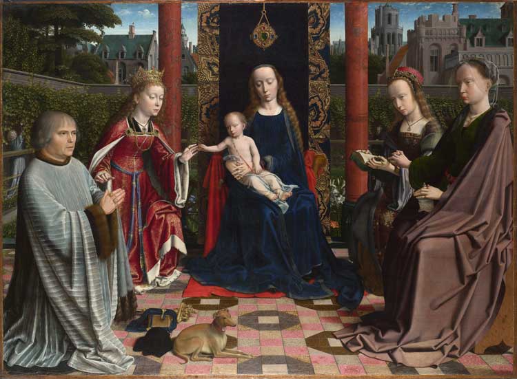 Gerard David. The Virgin and Child with Saints and Donor, probably 1510. Oil on oak, 105.8 x 144.4 cm. Bequeathed by Mrs Lyne Stephens, 1895. © The National Gallery, London.