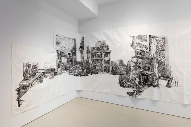 Dawn Clements, Callie and Schuler’s (The Taft School), 2009, installation view, Drawn Together Again at The FLAG Art Foundation, 2019. Photo: Steven Probert.