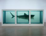 Damien Hirst. <em>The Physical Impossibility of Death in the Mind of Someone Living,</em> 1991. Glass, painted steel, silicone, monofilament, shark and formaldehyde solution. © Damien Hirst and Science Ltd. All rights reserved. DACS 2012. Photograph: Prudence Cuming Associates.