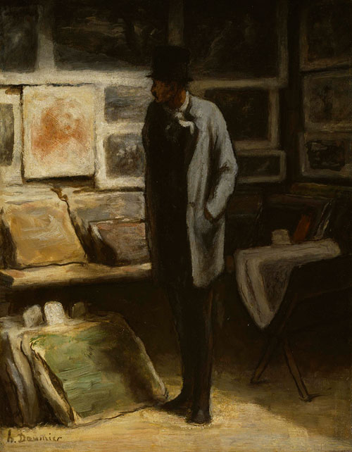 Honoré Daumier. The Print Collector, c.1857-63. Oil on cradled panel, 42.3 x 33 cm. The Art Institute, Chicago.