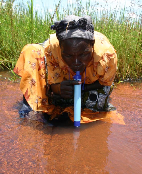 LifeStraw<sup>®</sup>. Designer: Torben Vestergaard Frandsen. Manufacturer: Vestergaard Frandsen, China and Switzerland (current version), 2005. High-impact polystyrene (outer shell), halogen-based resin, anion exchange resin and patented activated carbon (interior). Dimensions: 10 inches x 1 inch. Photo © 2005 Vestergaard Frandsen