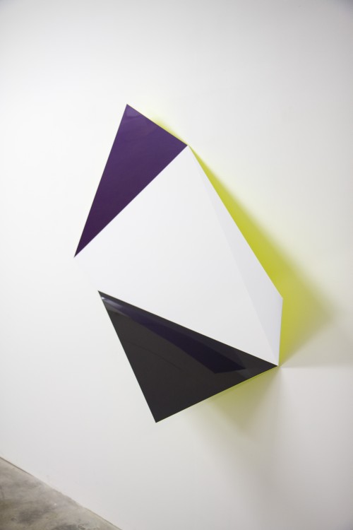 Rana Begum. No. 562 Fold, 2014. Paint on stainless steel, 58.7 x 48.8 x 15.3 in (149 x 124 x 39 cm). Courtesy the artist and Jhaveri Contemporary.