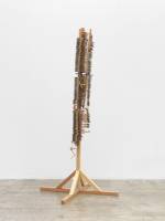 Tamar Ettun. Vertical Piano, 2014. Wood, metal, 74 x 39 x 39 in.