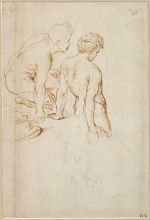 Raphael, Two Male Nudes Seen from Behind, c1505-06. Pen and brown ink on paper, 25.3 x 17 cm. The Albertina Museum, Vienna