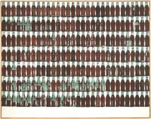 Andy Warhol. <em>210 Coca-Cola Bottles,</em> 1962. Silkscreen ink, acrylic, and pencil on linen, 209.6 x 266.7 cm. Daros Collection, Switzerland. © 2007 Pro Litteris, CH-8033 Zürich