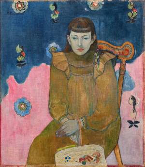Paul Gauguin, Portrait of a Young Girl, Vaïte (Jeanne) Goupil, 1896. Oil on canvas, 75 x 65 cm. © Ordrupgaard, Copenhagen. Photo: Anders Sune Berg. Exhibition organised by Ordrupgaard, Copenhagen and the Royal Academy of Arts.