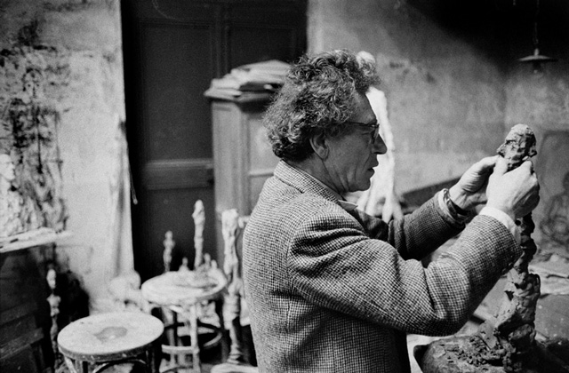 Alberto Giacometti in his studio, 1960. Photo: Rene Burri/Magnum Photos.