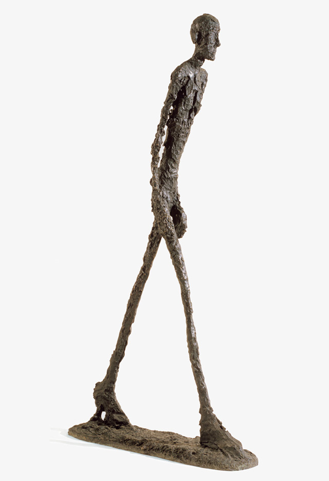 Alberto Giacometti. Man Walking (Version I), 1960. Bronze. Collection Albright-Knox Art Gallery, Buffalo, New York. Gift of Seymour H. Knox, Jr., 1961. © Estate of Alberto Giacometti/SOCAN (2019).