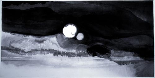 Gao Xingjian. Eclipse, 184 x 368 cm, 1999. Private collection.