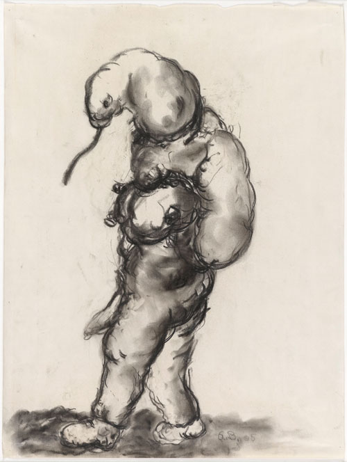 Georg Baselitz. Untitled, 1965. Charcoal on paper. Presented to the British Museum by Count Christian Duerckheim. Reproduced by permission of the artist. © Georg Baselitz