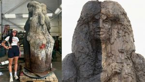 The sculptor and citizen of the Caddo nation talks about her forthcoming show at Salon 94 in New York City, the giant bronze figure at its centre, and how she mixes her ancestral narratives with popular contemporary culture