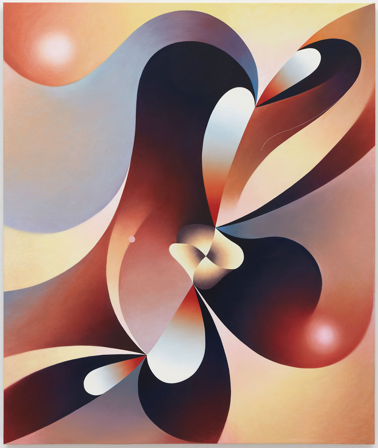 Angela Heisch. Deep Climb, 2021. Oil on linen over panel, 152.4 x 182.9 cm (60 x 72 in). Image courtesy the artist and Pippy Houldsworth Gallery. © Angela Heisch 2021. Photo: Thomas Müller.