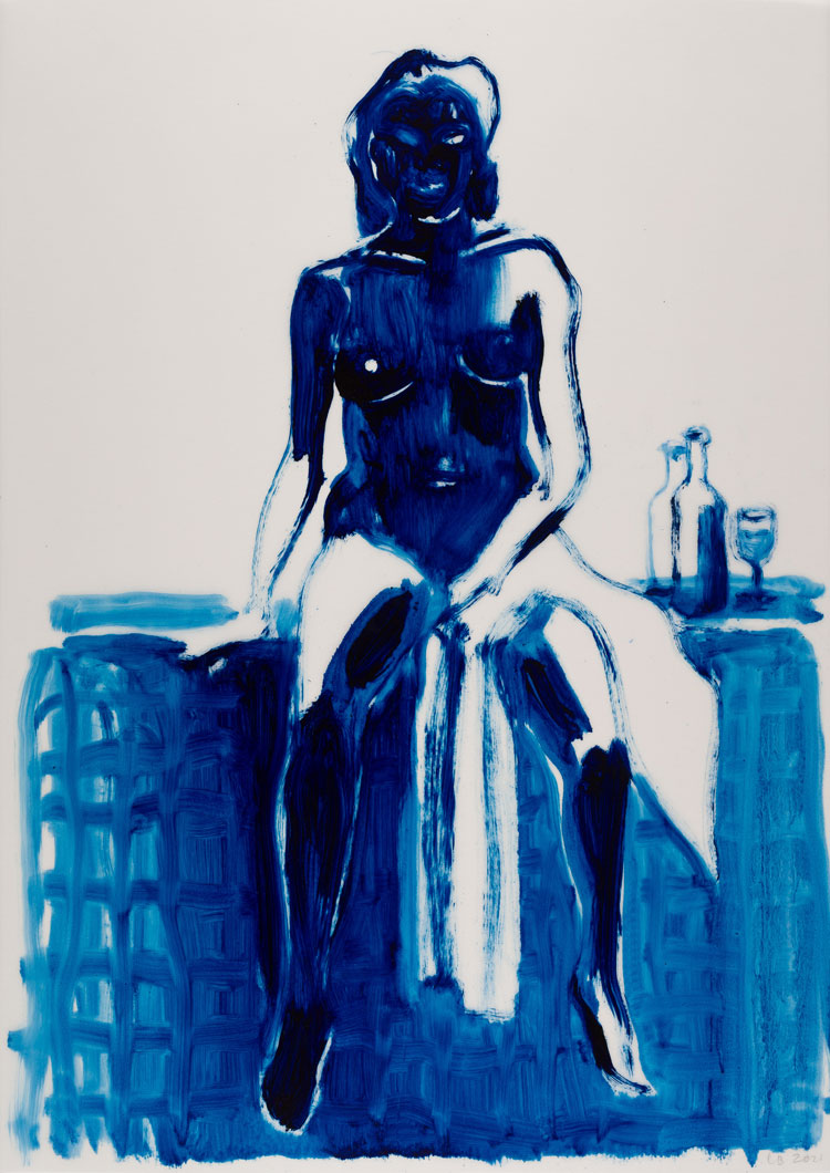 Lisa Brice, Untitled, 2021. Oil on tracing paper, 41.9 x 29.6 cm. Framed: 50.8 x 38cm. Copyright Lisa Brice. Courtesy the artist; Stephen Friedman Gallery, London and Salon 94, New York.