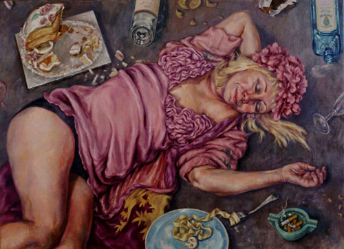 Roxana Halls. Midnight Snacks, 2014. Oil on linen, 80 x 110 cm. © the artist.