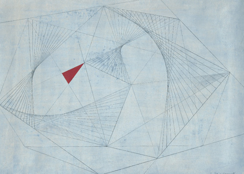 Barbara Hepworth. Red in Tension, 1941. Drawing; Pencil and gouache on paper, 254 x 355 mm. Private collection. © Bowness