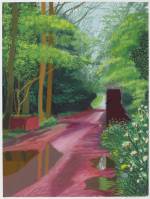 David Hockney. The Arrival of Spring in Woldgate, East Yorkshire in 2011 (twenty eleven) - 11 May. iPad drawing printed on paper, 55 x 41-1/2in (139.7 x 105.4 cm). Edition of 25. © David Hockney / Richard Schmidt.