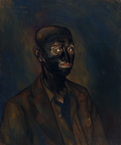Albert Houthuesen.<em> Miner, </em>1983. Oil on canvas, 30 x 25 inches (76.2 x 63.5 cm). Copyright Albert Houthuesen Estate.