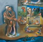 Bhupen Khakhar, Two Men in Benares, 1982. © Estate of Bhupen Khakhar.