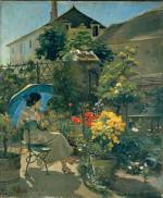 Joseph Bail. <em>The Artist's Sister in her Garden</em>, 1880. Oil on canvas, 55 x 46 cm. Mus