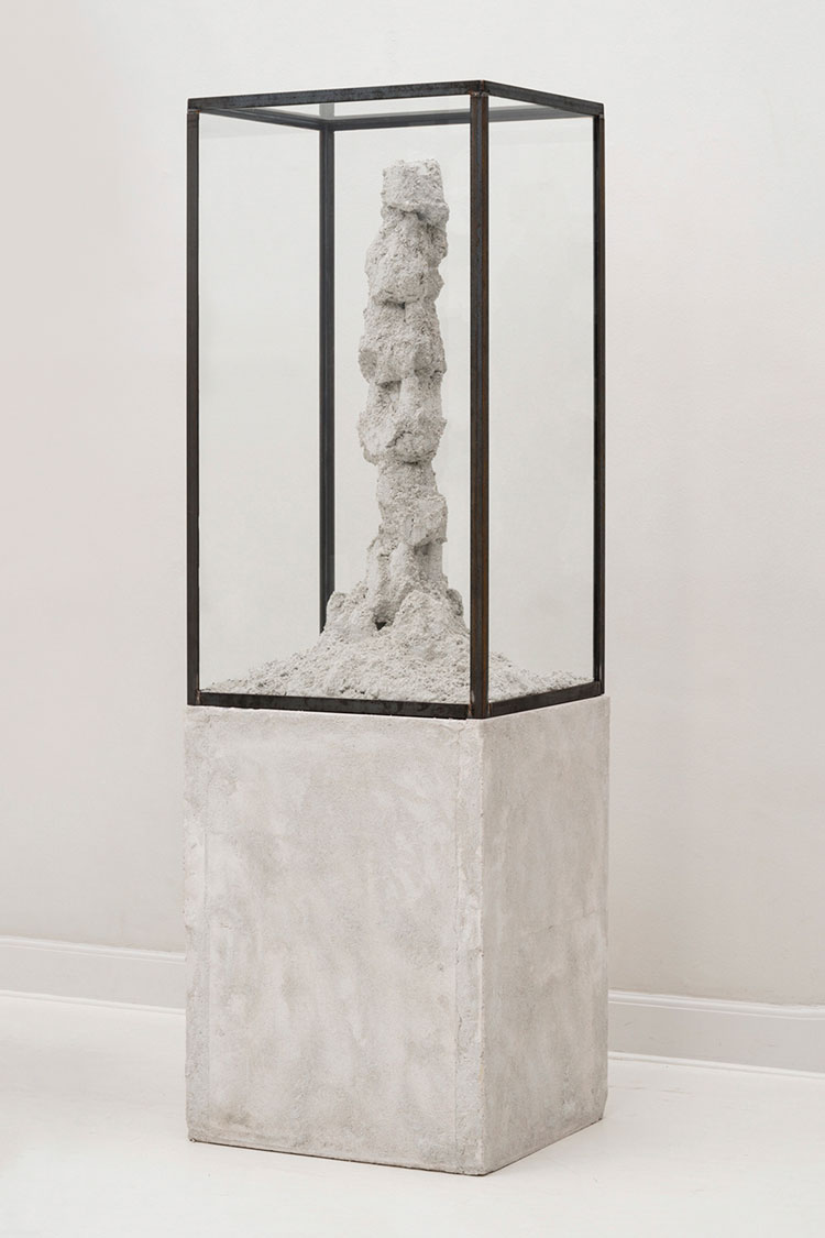 Adam Jeppesen. DK·CPH·CMT 2118, 2018. Cement, sand, steel, 110 x 60 x 50 cm. Installation view, Summer in the City, Martin Asbaek Gallery, Copenhagen, 2018. © the artist.