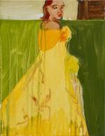 Chantal Joffe. Yellow Ballgown, 2015. Oil on canvas, 45.8 x 35.5 cm (18 1/8 x 14 in). Courtesy the artist and Victoria Miro, London. © Chantal Joffe.