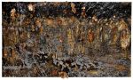 Anselm Kiefer. Wer jetzt kein Haus hat (Whoever has no House now), 2023. Emulsion, acrylic, oil, shellac, lead, string and chalk on canvas, 190 x 330 cm. Collection of the artist. Courtesy of White Cube. © Anselm Kiefer. Photo: Georges Poncet.