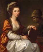 Angelica Kauffman. Self-portrait with Bust of Minerva, c1780-81. Oil on canvas, 93 x 76.5 cm. Grisons Museum of Fine Arts, on deposit from the Gottfried Keller Foundation, Federal Office of Culture, Bern.