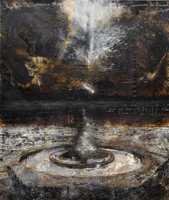 Anselm Kiefer. Die Asche der Brunnen von Akra (The Ash of the Wells of Accra), 2020-21. Emulsion, acrylic, oil, shellac and chalk on canvas, 560 x 470 cm. Copyright: © Anselm Kiefer. Photo: Georges Poncet.