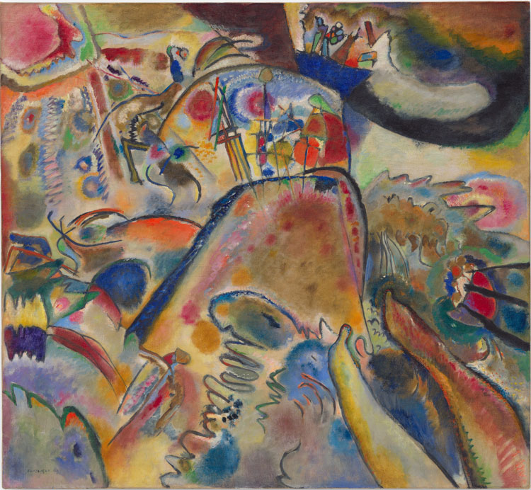 Vasily Kandinsky. Small Pleasures (Kleine Freuden), June 1913. Oil on canvas, 110.5 × 120 cm. Solomon R. Guggenheim Museum, New York, Solomon R. Guggenheim Founding Collection 43.921
© Vasily Kandinsky, VEGAP, Bilbao, 2020.