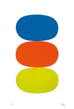 Ellsworth Kelly. Blue and Orange and Green (Bleu et Orange et Vert), 1964–65. Lithograph on Rives BFK paper, 35 3/8 x 23 7/8 in (89.9 x 60.6 cm). Norton Simon Museum, Gift of the Artist, P.1969.019. © Ellsworth Kelly Foundation and Maeght Éditeur.