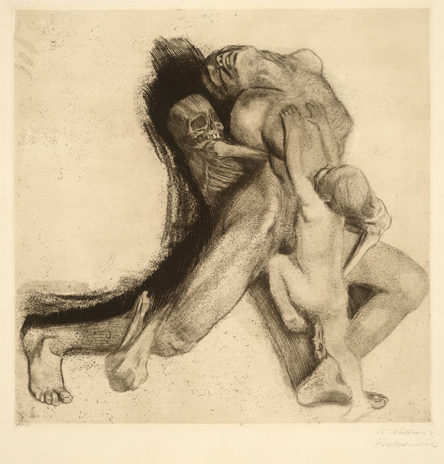 Käthe Kollwitz. Tod und Frau (Death and Woman), 1910. Etching proof. © The Trustees of the British Museum.
