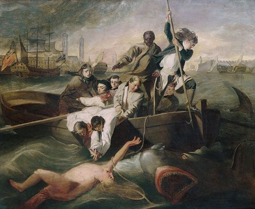 Unknown maker, artist; After John Singleton Copley (1738-1820), <strong><em>Watson and the Shark</em></strong>, ca. 1778. Oil on canvas 24 7/8 x 30 1/8 in. (63.2 x 76.5 cm). The Metropolitan Museum of Art