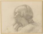 Thomas Monnington. Portrait of Winifred Knights, 1934. Pencil on paper, 23.8 x 30 cm. Collection of Catherine Monnington. © The Artist's Estate.